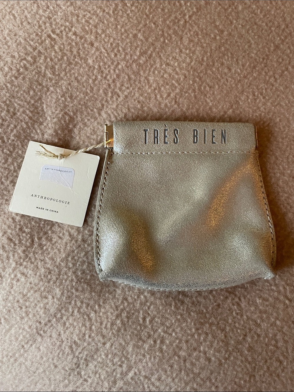 Anthropologie Jet Set Shimmered Pouch NWT